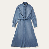 Women Midi | Stetson Denim Tie-Front Dress Blue
