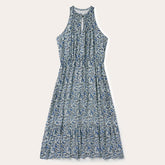 Women Midi | Stetson Indigo Tapestry Print Prairie Dress Blue