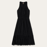 Women Midi | Stetson Solid Rayon Sleeveless Prairie Dress Black