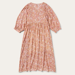 Women Midi | Stetson Sunset Floral Print Rayon Dress Pink
