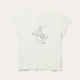 Women Tees | Stetson Bucking Cowgirl Graphic Tee White