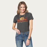 Women Tees | Stetson Riding Into The Sunset Graphic Tee Grey