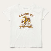Women Tees | Stetson "Round Up" Stetson Vintage Tee White