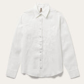 Women Western Shirts | Stetson Floral Embroidered White Linen Shirt White