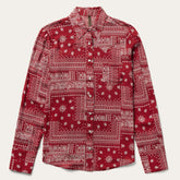 Women Western Shirts | Stetson Red Bandana Patchwork Shirt Red