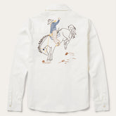 Women Western Shirts | Stetson Western Embroidered Denim Shirt White