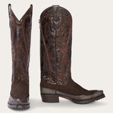 Women Western | Stetson Dakota Brown Suede & Teju Cowboy Boot Brown
