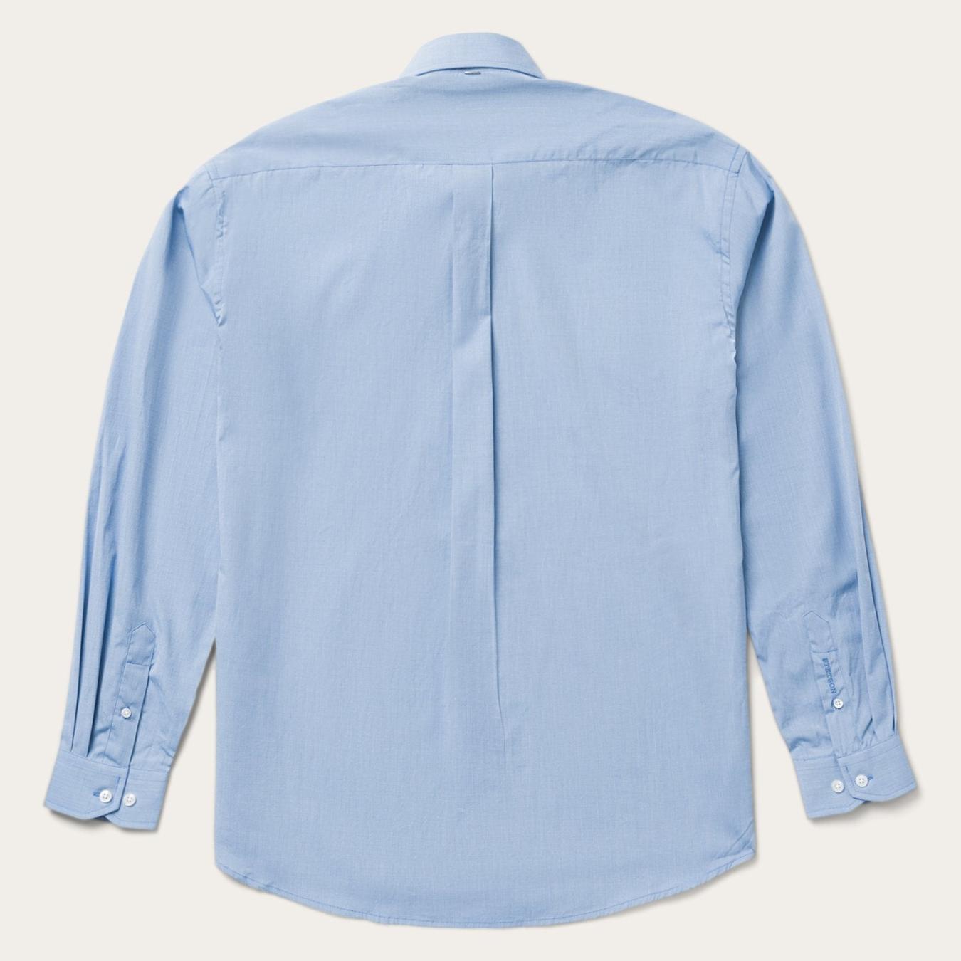 Men Western Shirts | Stetson Blue Solid One-Pocket Snap-Front Shirt Blue