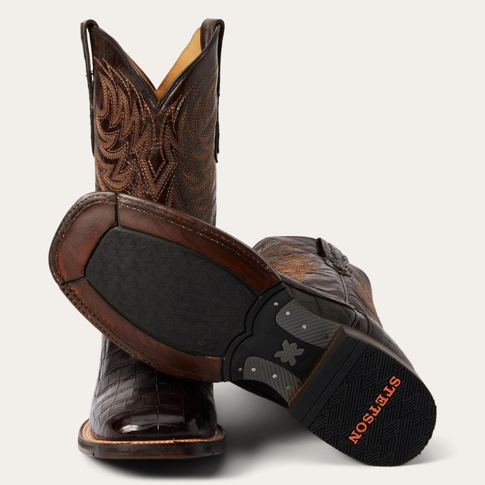 Men Western | Stetson Aces Alligator Boot Brown