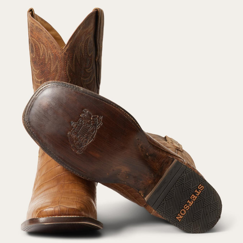 Men Western | Stetson Aces Alligator Boots Brown