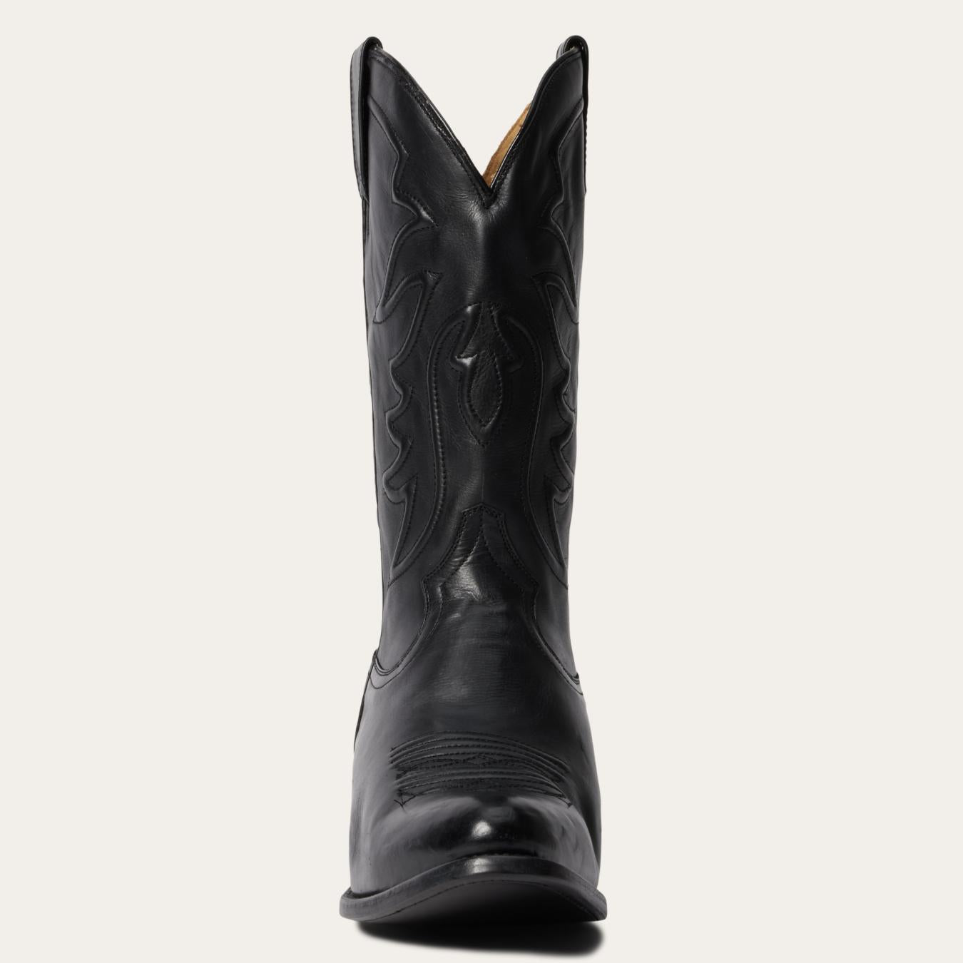 Men Western | Stetson Ames Corded &amp; Burnished Leather Boot Black