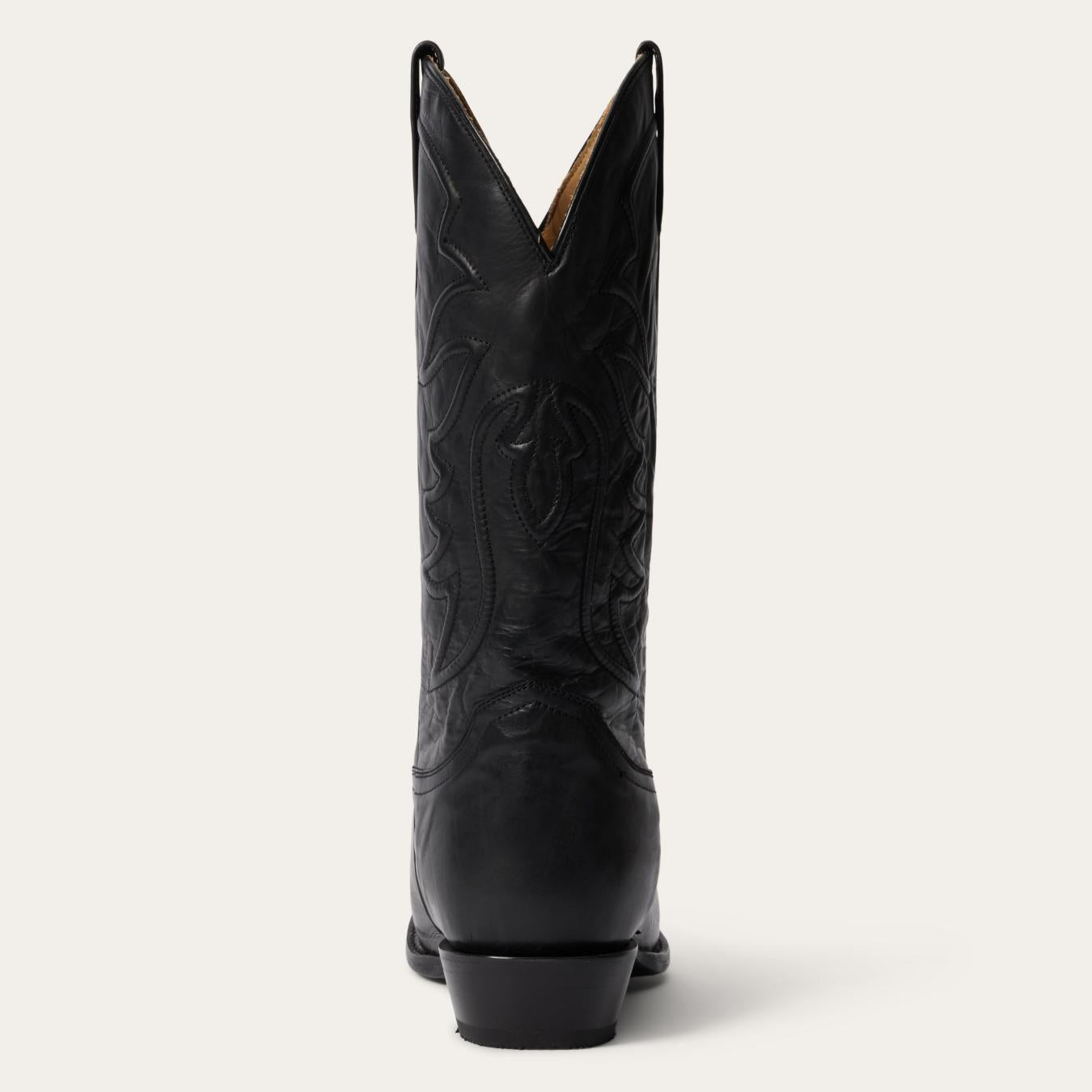 Men Western | Stetson Ames Corded &amp; Burnished Leather Boot Black