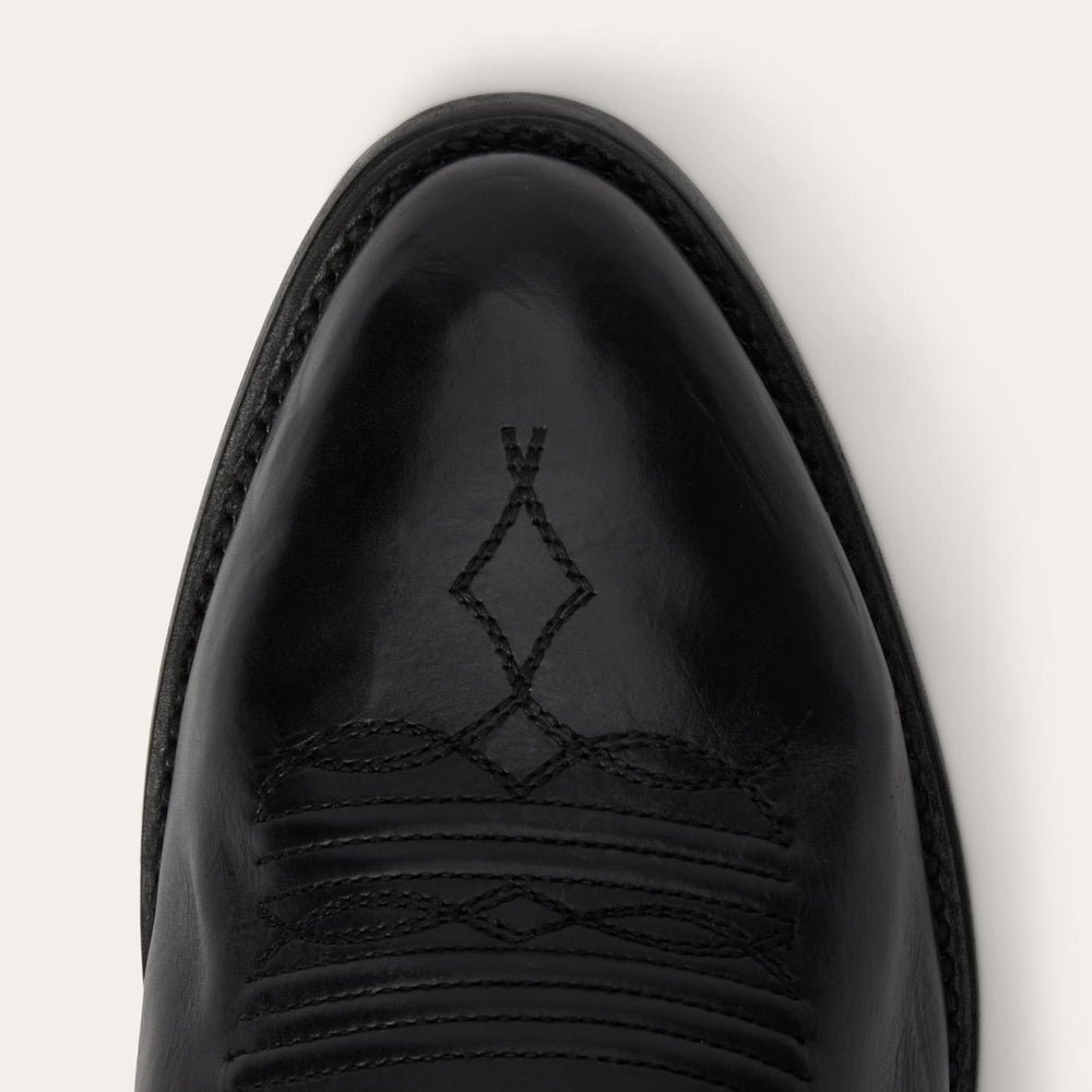 Men Western | Stetson Ames Corded &amp; Burnished Leather Boot Black