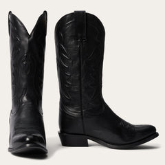 Men Western | Stetson Ames Corded &amp; Burnished Leather Boot Black