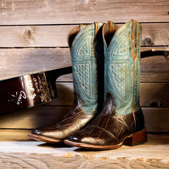 Men Western | Stetson Big Horn Tobacco Alligator Cowboy Boot Brown