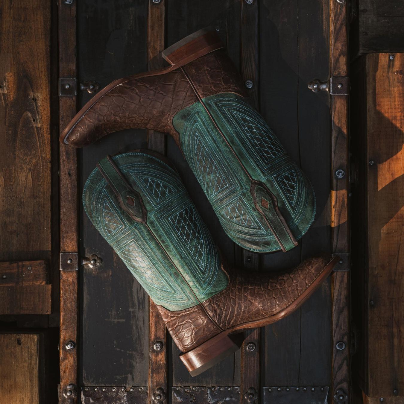 Men Western | Stetson Big Horn Tobacco Alligator Cowboy Boot Brown