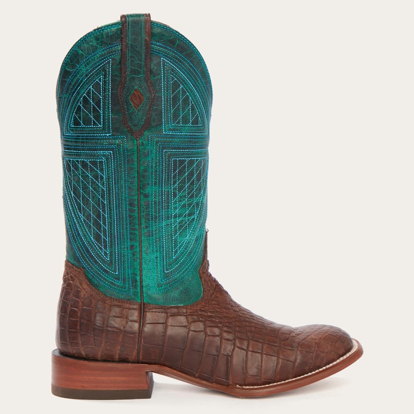 Men Western | Stetson Big Horn Tobacco Alligator Cowboy Boot Brown
