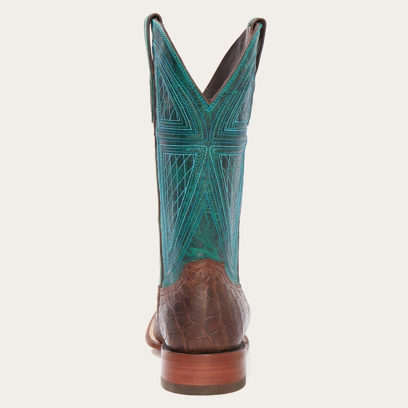 Men Western | Stetson Big Horn Tobacco Alligator Cowboy Boot Brown