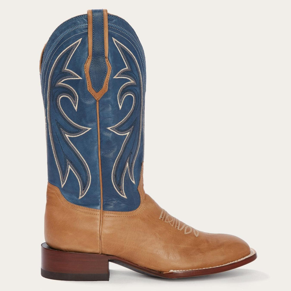 Men Western | Stetson Casper Tan &amp; Blue Matte Cowboy Boot Tan