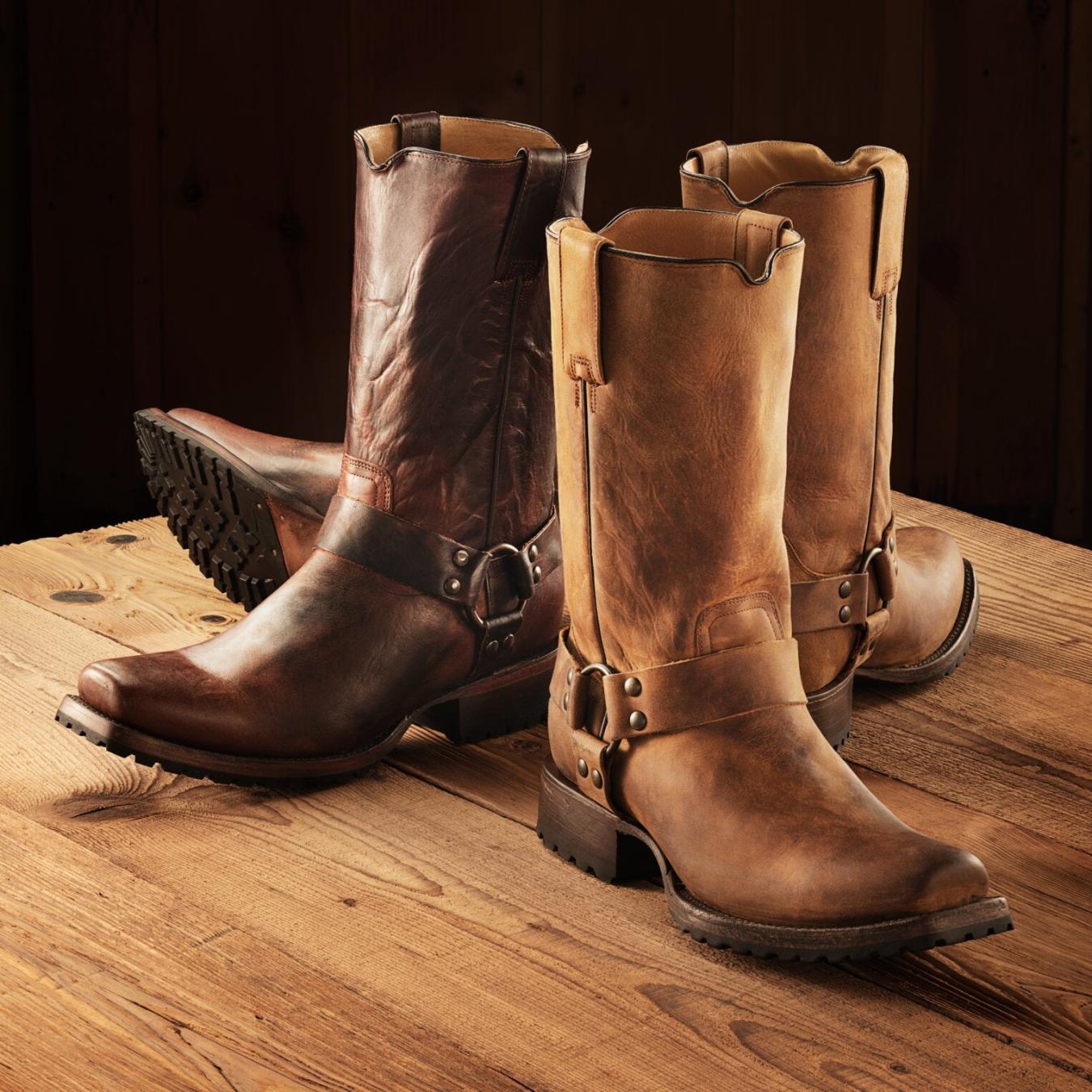 Men Western | Stetson Heritage Harness Boots Waxed Brown