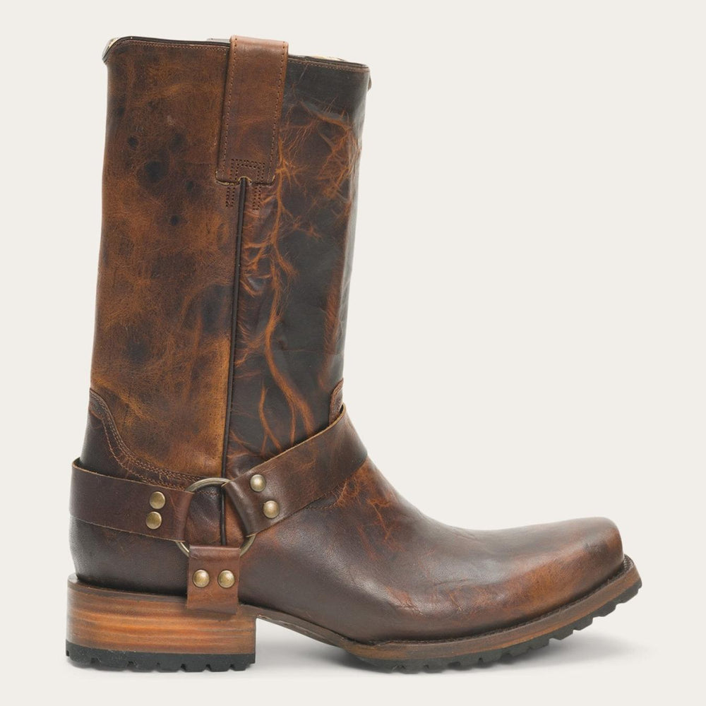Men Western | Stetson Heritage Harness Boots Waxed Brown