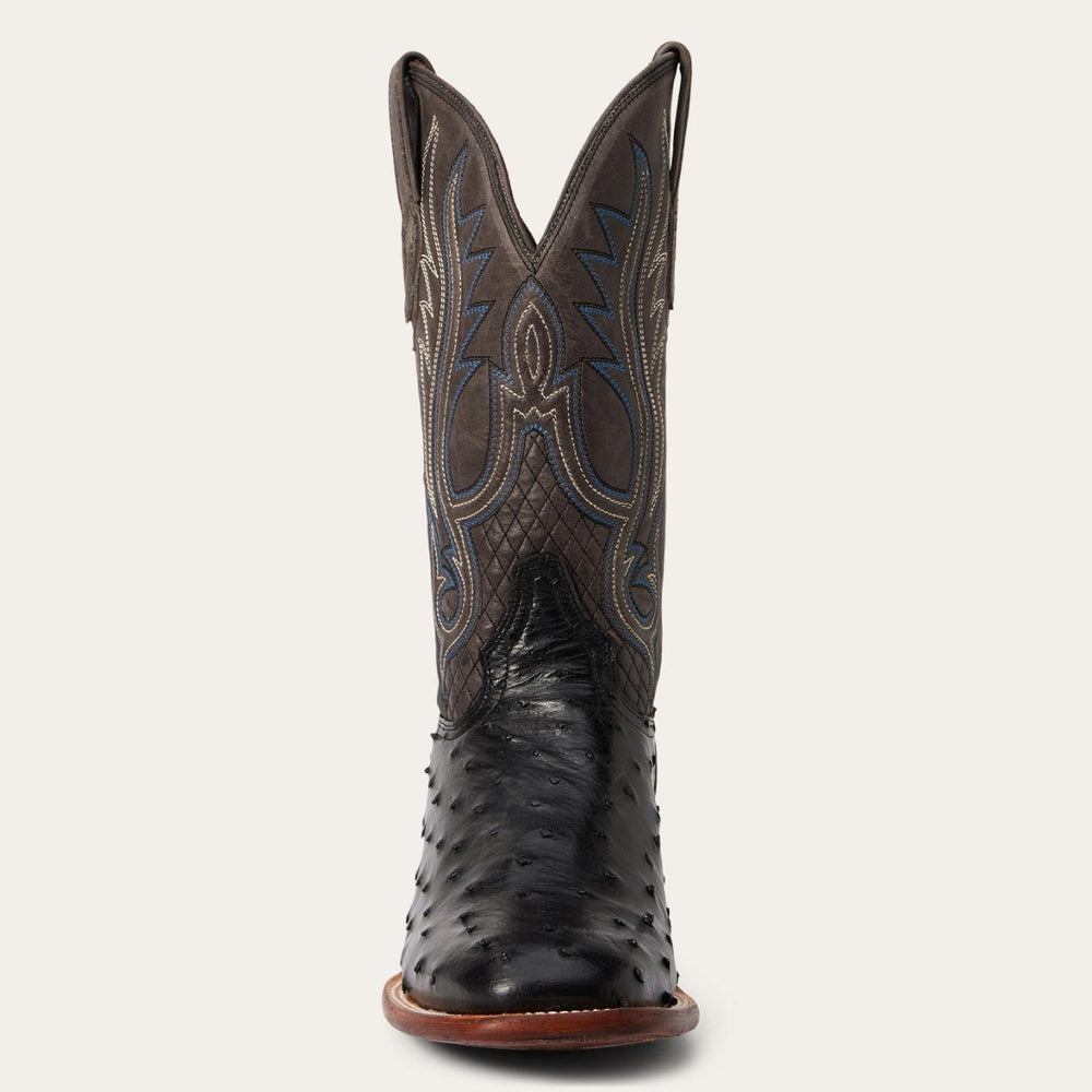 Men Western | Stetson Ozzy Ostrich Boot Black