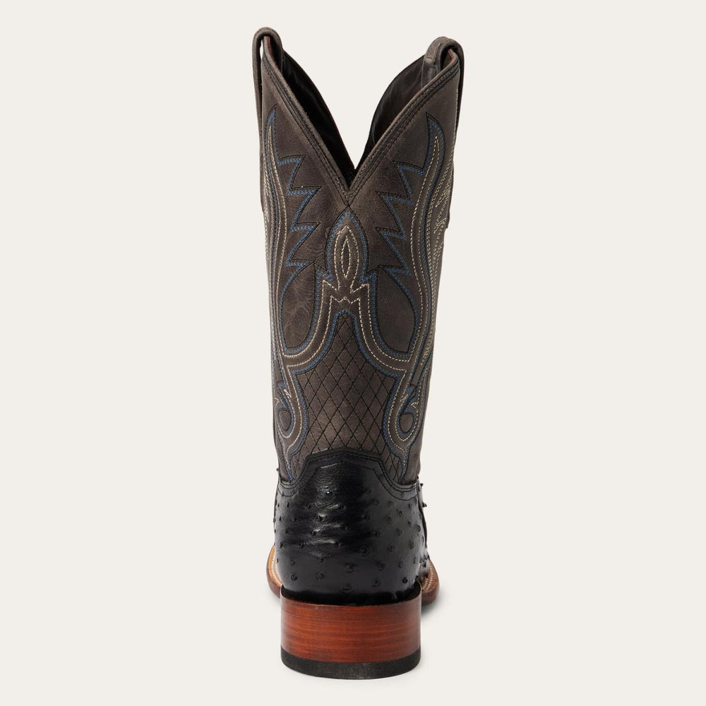 Men Western | Stetson Ozzy Ostrich Boot Black