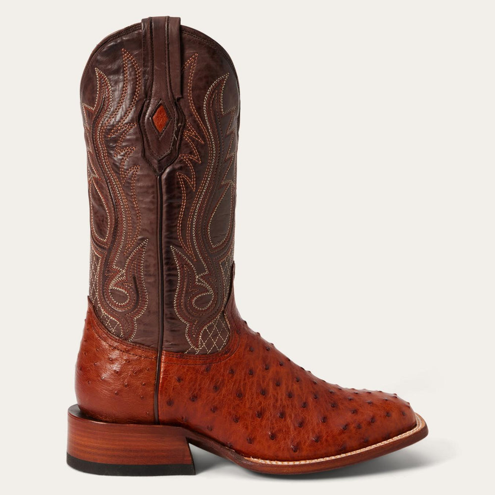 Men Western | Stetson Ozzy Ostrich Boot Brown