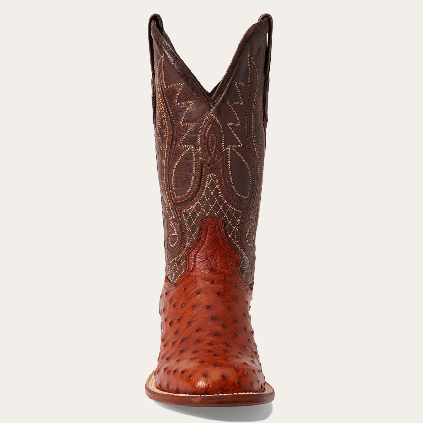 Men Western | Stetson Ozzy Ostrich Boot Brown