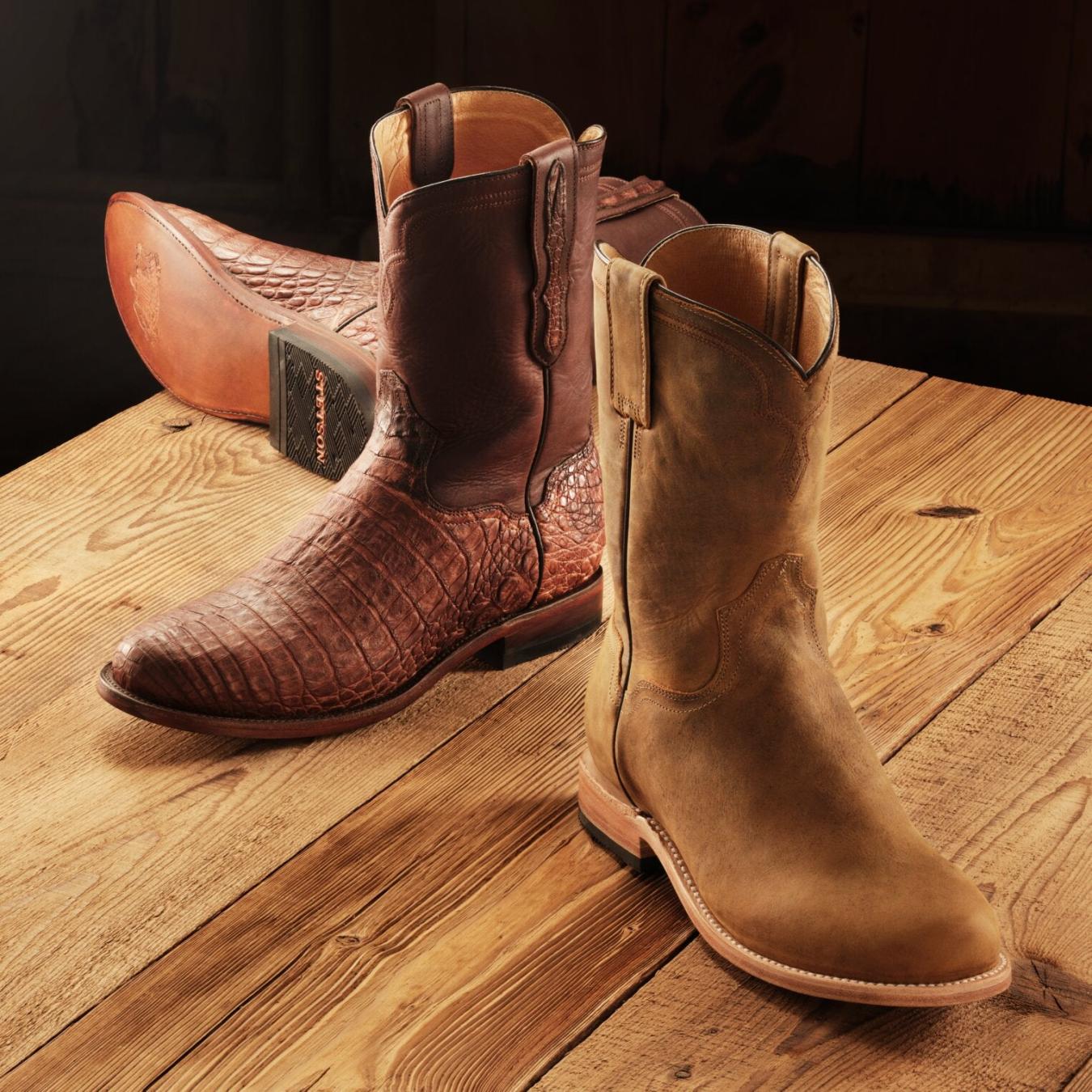 Men Western | Stetson Puncher Boots Oily Brown