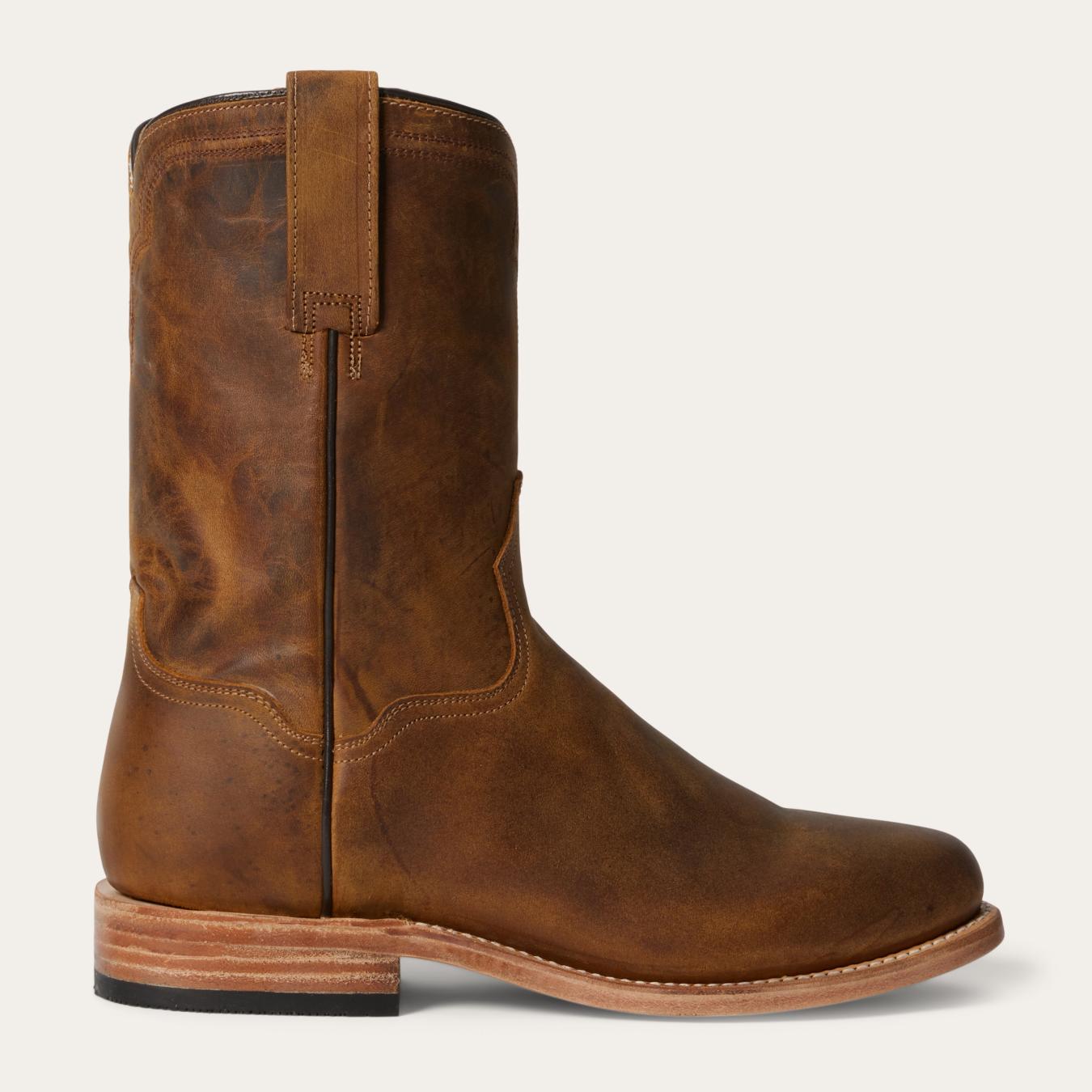 Men Western | Stetson Puncher Boots Oily Brown
