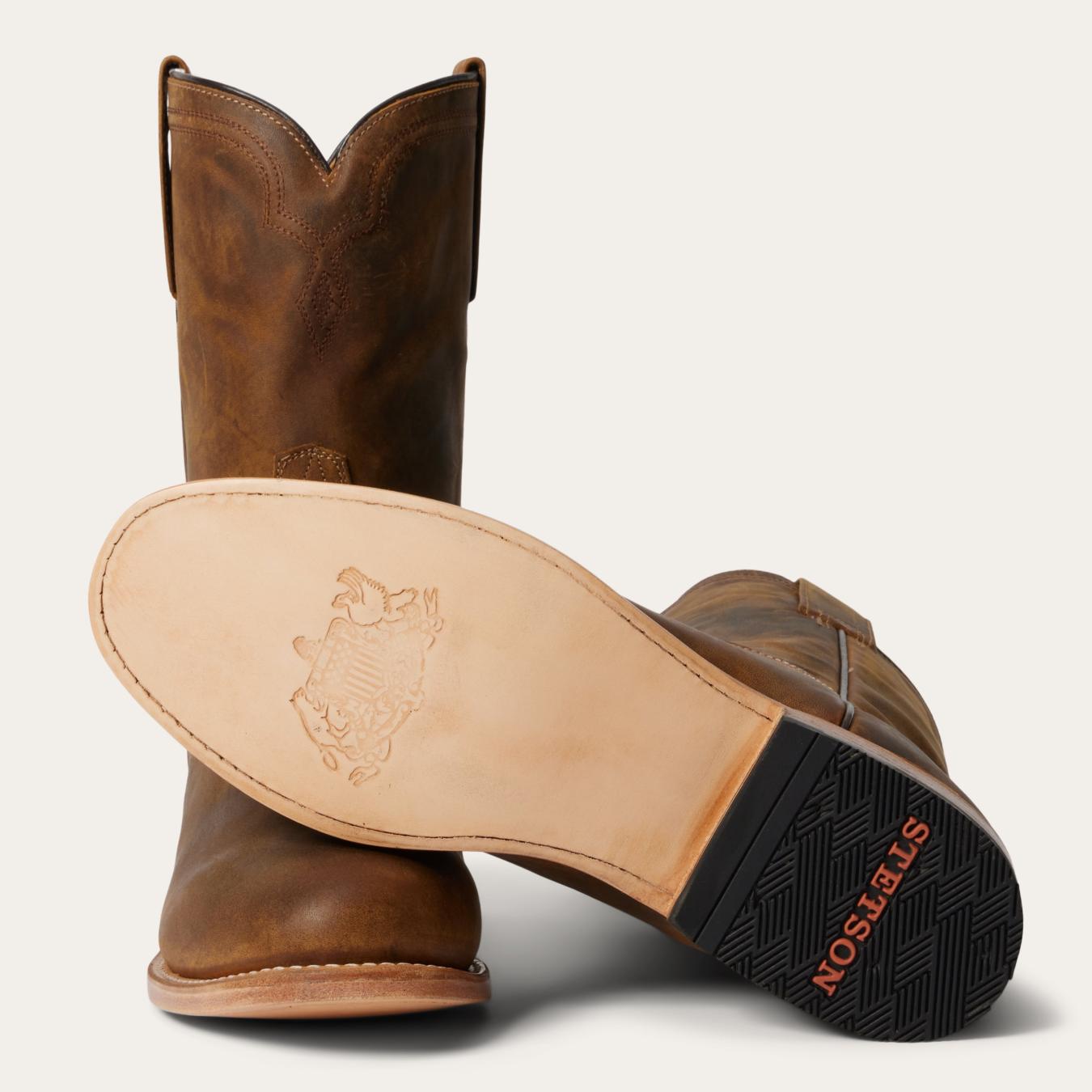 Men Western | Stetson Puncher Boots Oily Brown