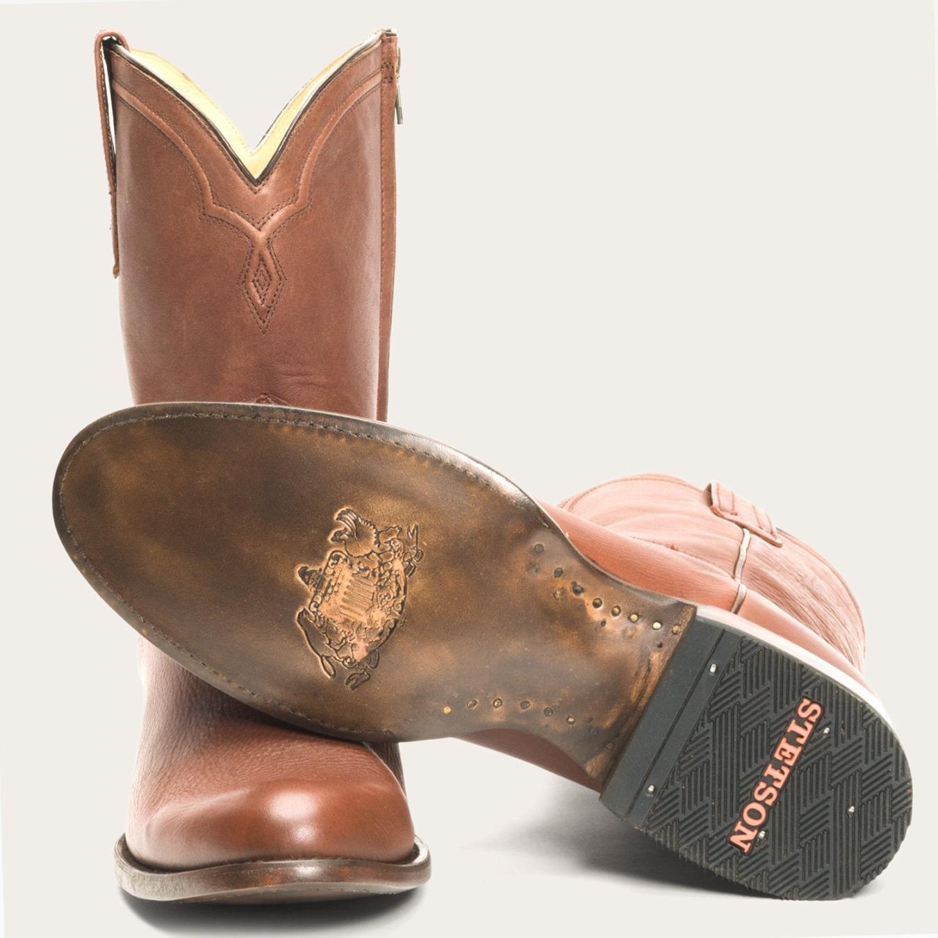 Men Western | Stetson Rancher Zip Roper Burnished Cognac
