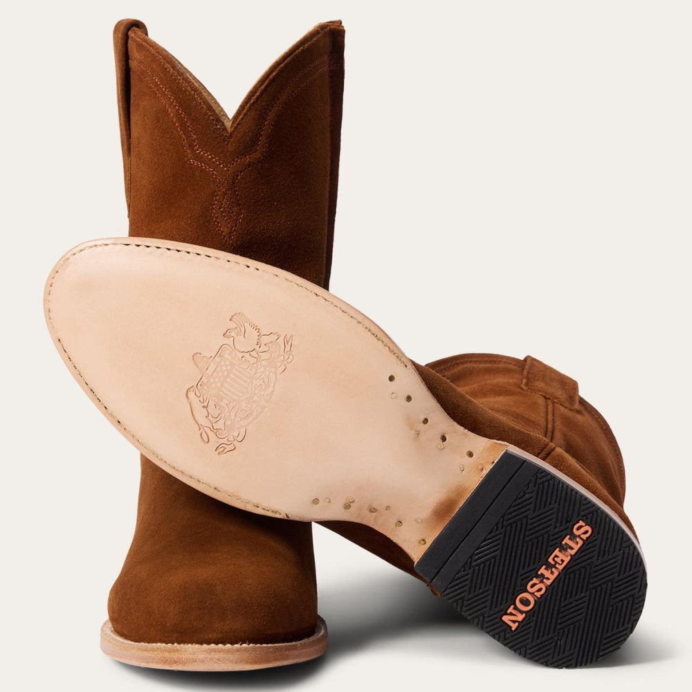 Men Western | Stetson Rancher Zip Roper Suede Brown