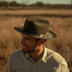 Men/Women Fedora | Stetson 1865 Distressed Open Road Royal Deluxe Walnut