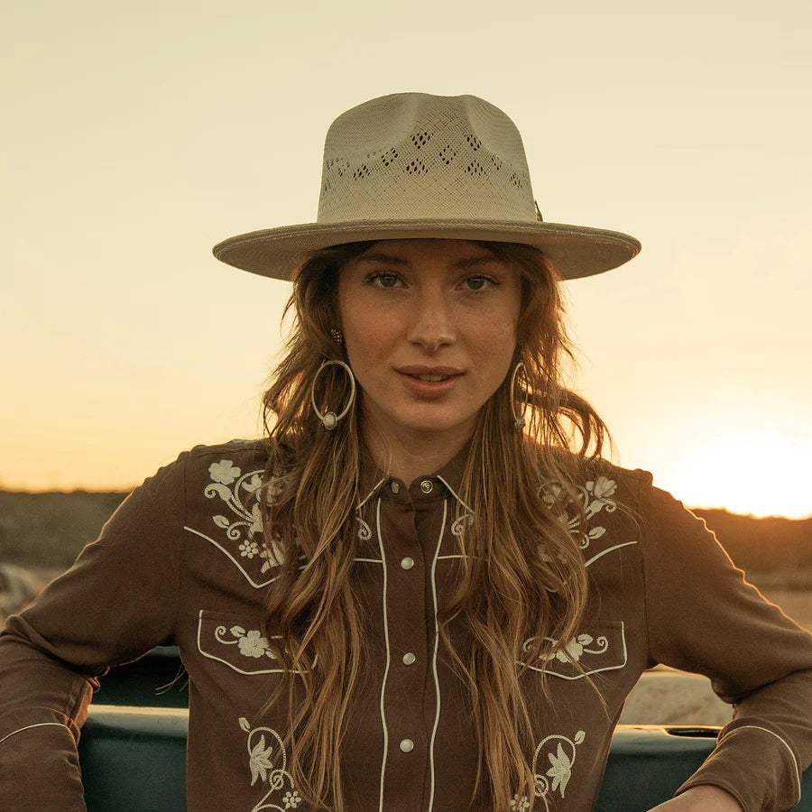 Men/Women Fedora | Stetson Andromeda Vented Straw Fedora Natural