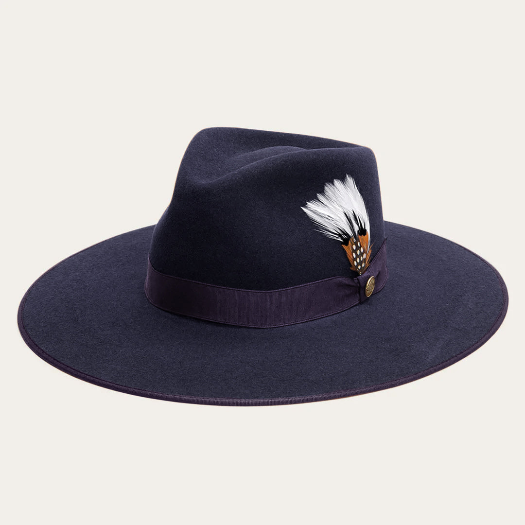 Men/Women Fedora | Stetson Midtown Wide Flat Brim Hat Navy