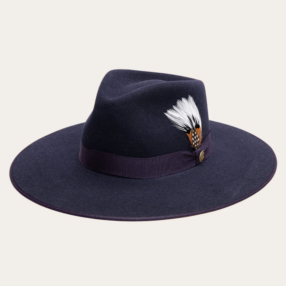 Men/Women Fedora | Stetson Midtown Wide Flat Brim Hat Navy