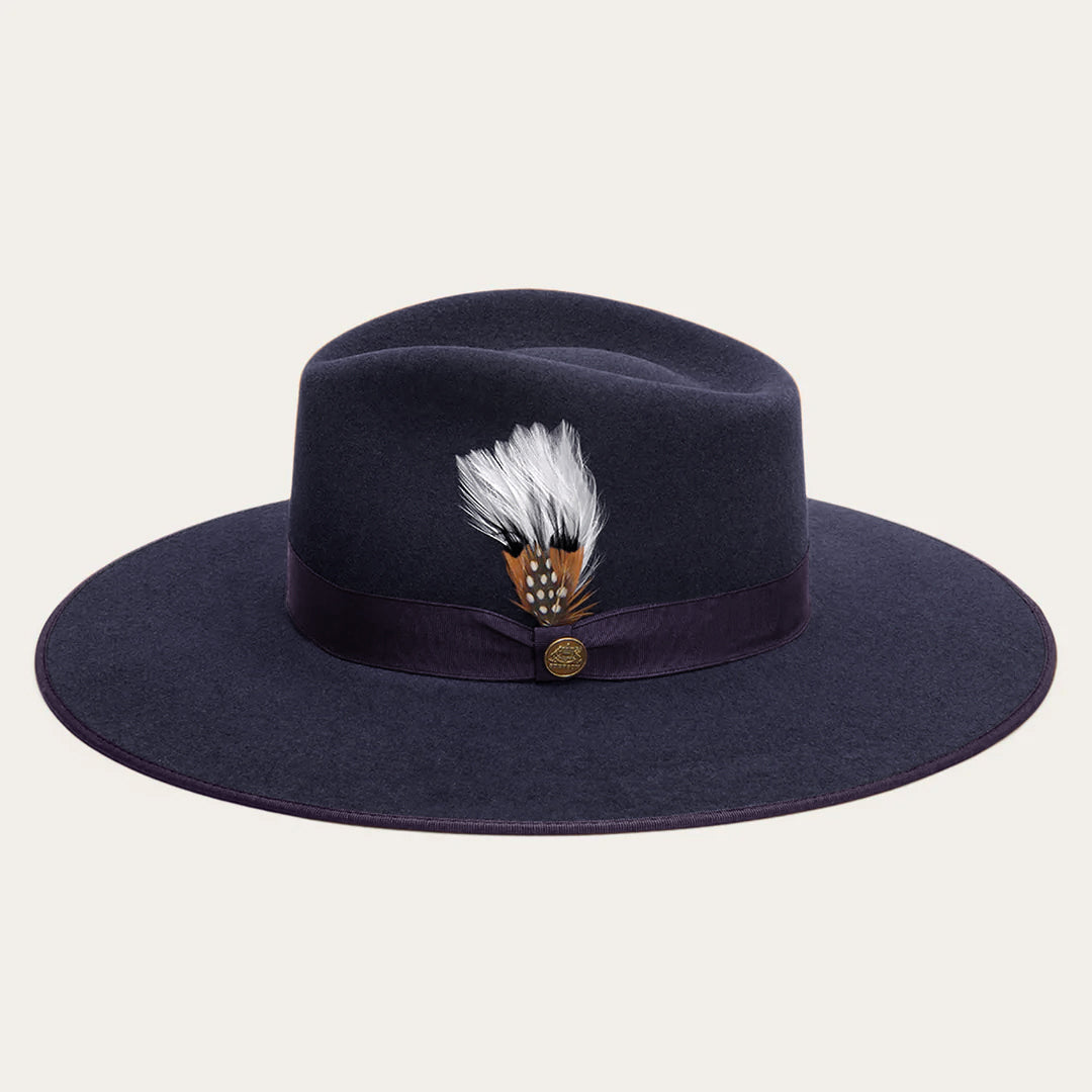 Men/Women Fedora | Stetson Midtown Wide Flat Brim Hat Navy