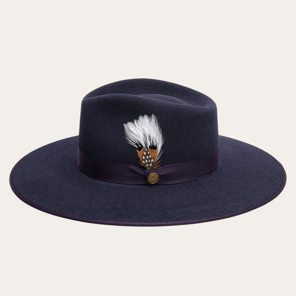 Men/Women Fedora | Stetson Midtown Wide Flat Brim Hat Navy