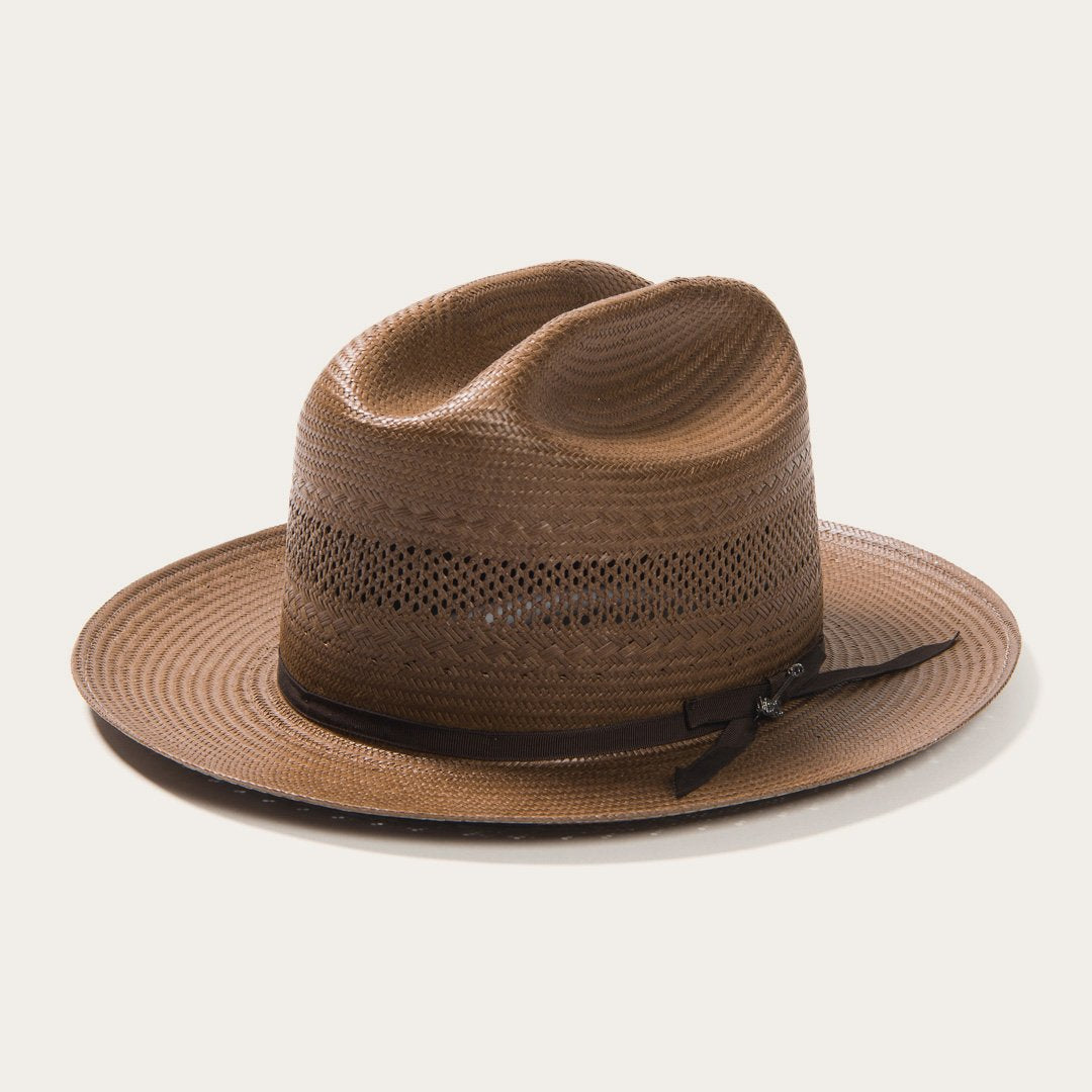 Men/Women Fedora | Stetson Open Road Vented Straw Cowboy Hat Chocolate