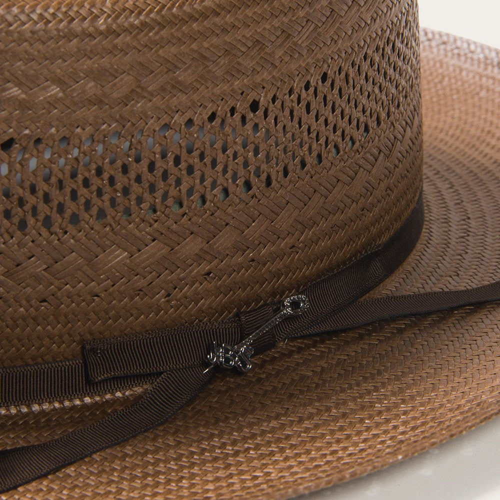 Men/Women Fedora | Stetson Open Road Vented Straw Cowboy Hat Chocolate