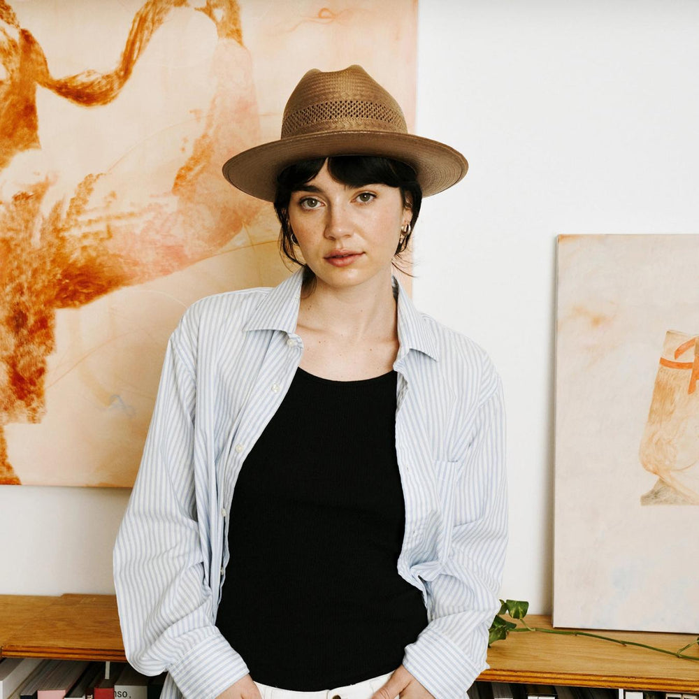 Men/Women Fedora | Stetson Open Road Vented Straw Cowboy Hat Cognac