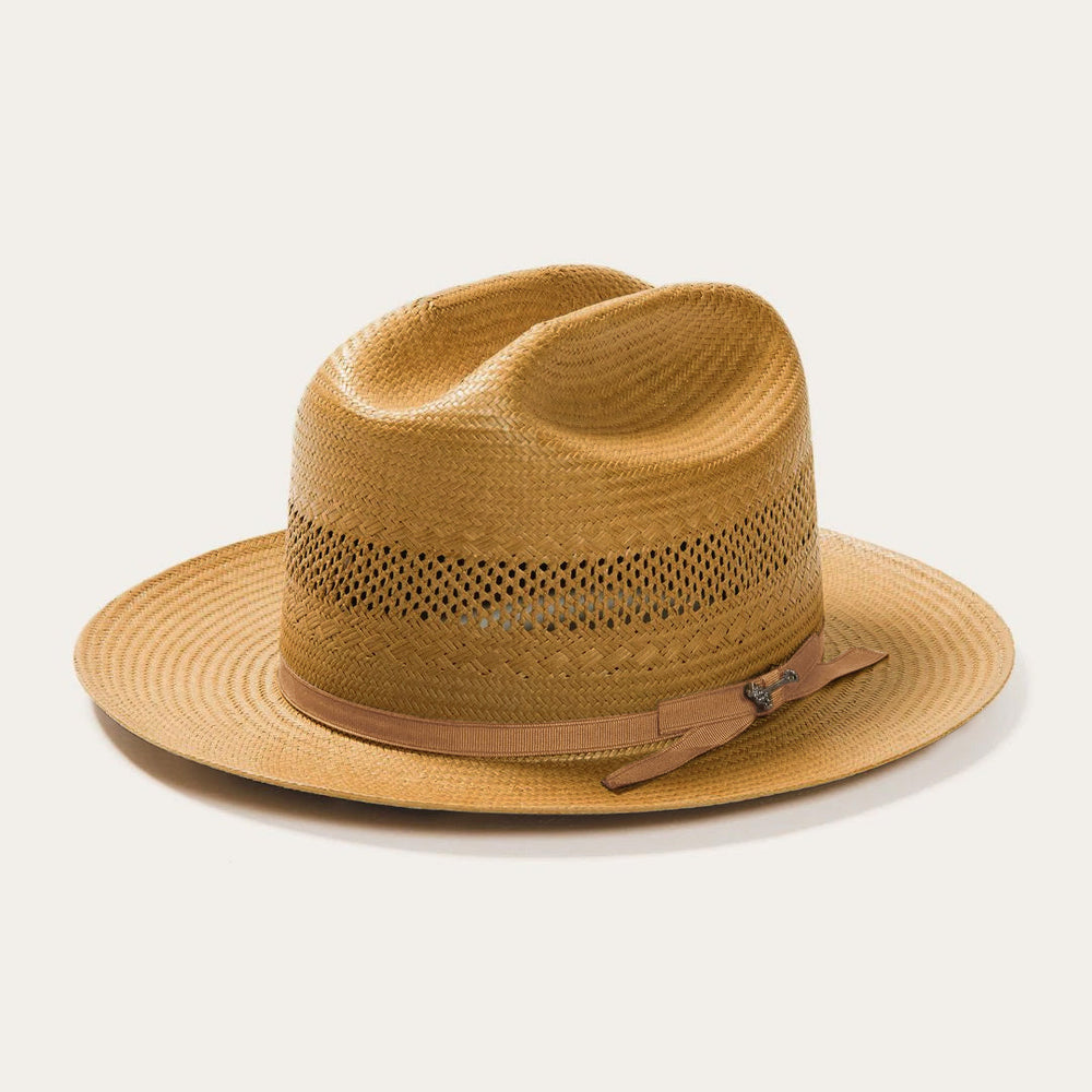 Men/Women Fedora | Stetson Open Road Vented Straw Cowboy Hat Cognac