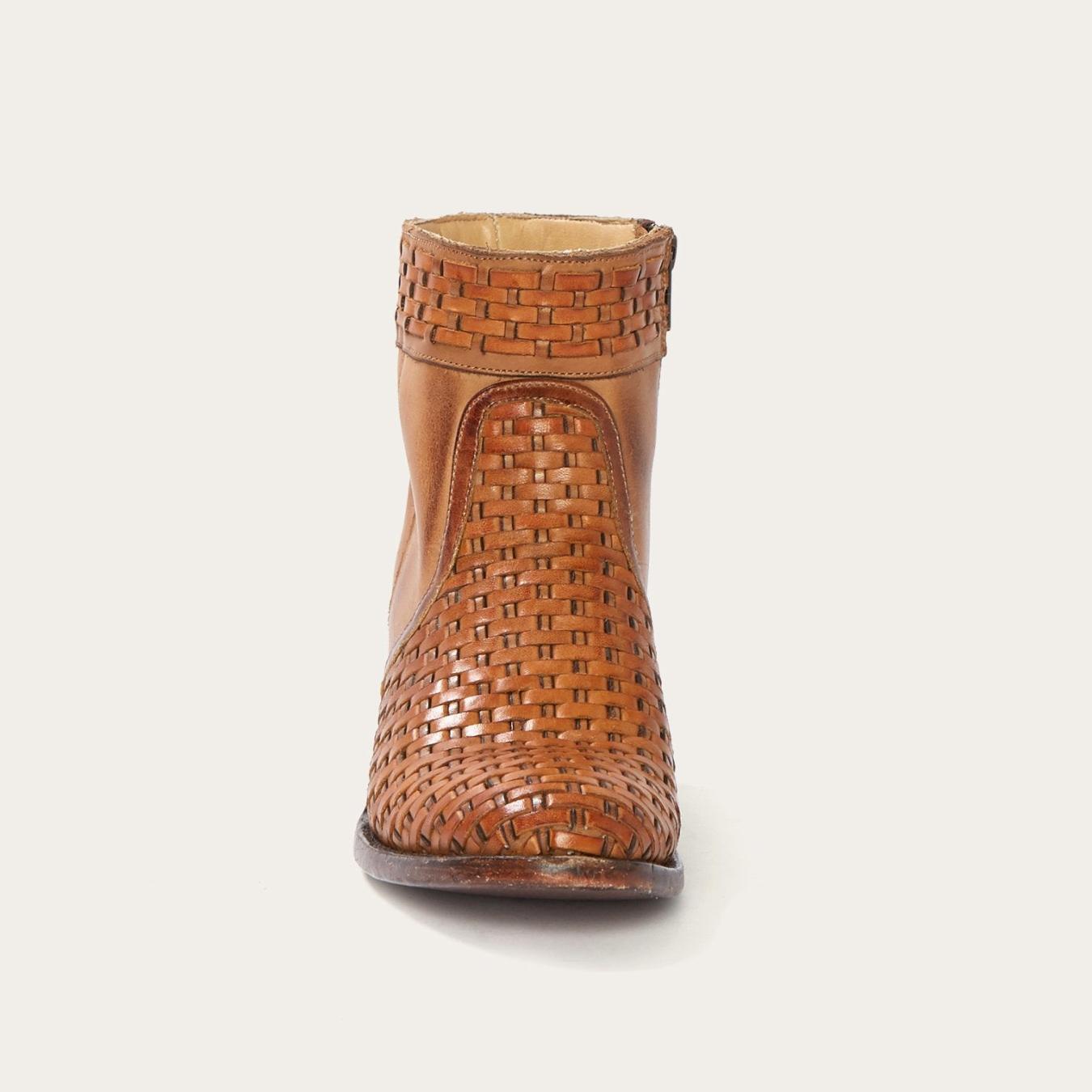 Women Shorties | Stetson Basketweave Side Zip Ankle Boot Brown