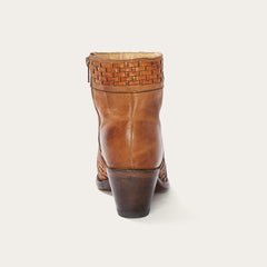 Women Shorties | Stetson Basketweave Side Zip Ankle Boot Brown