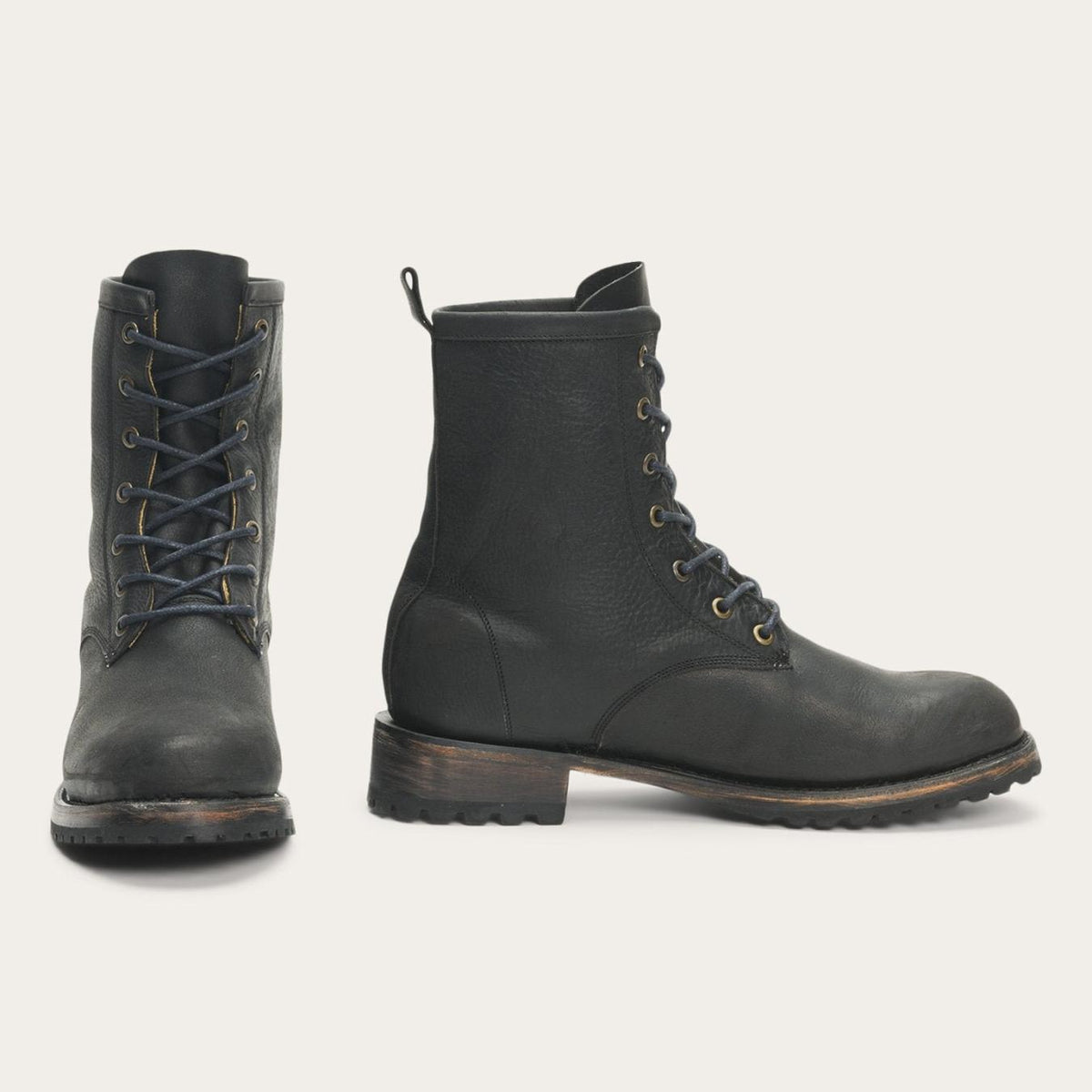 Women Shorties | Stetson Sam Lace Up Black Leather
